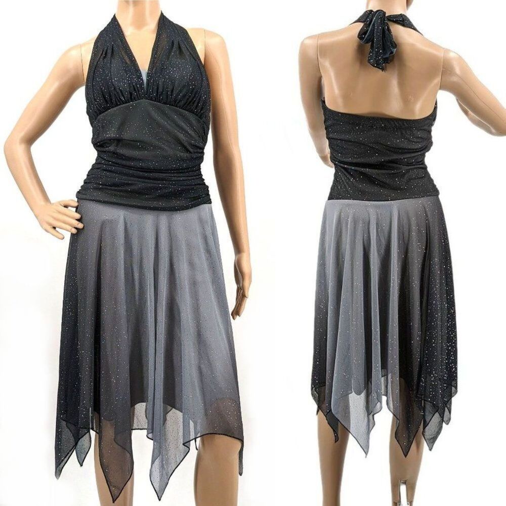 Vintage y2k Speechless Midi Dress Whimsigoth Fairycore Glitter Halter Size S